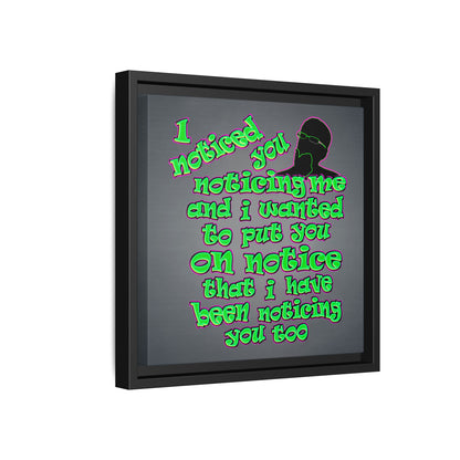 noticed you noticing - framed canvas art (grey-light grey)