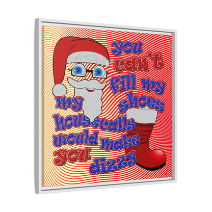 santa's shoes - framed canvas art (yellow-orange wave)