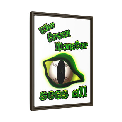 green monster - framed canvas art (white)