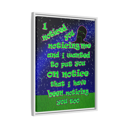 noticed you noticing - framed canvas art ('snoops' background)