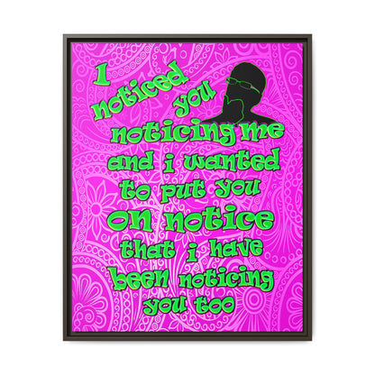 noticed you noticing - framed canvas art (pink swirl)