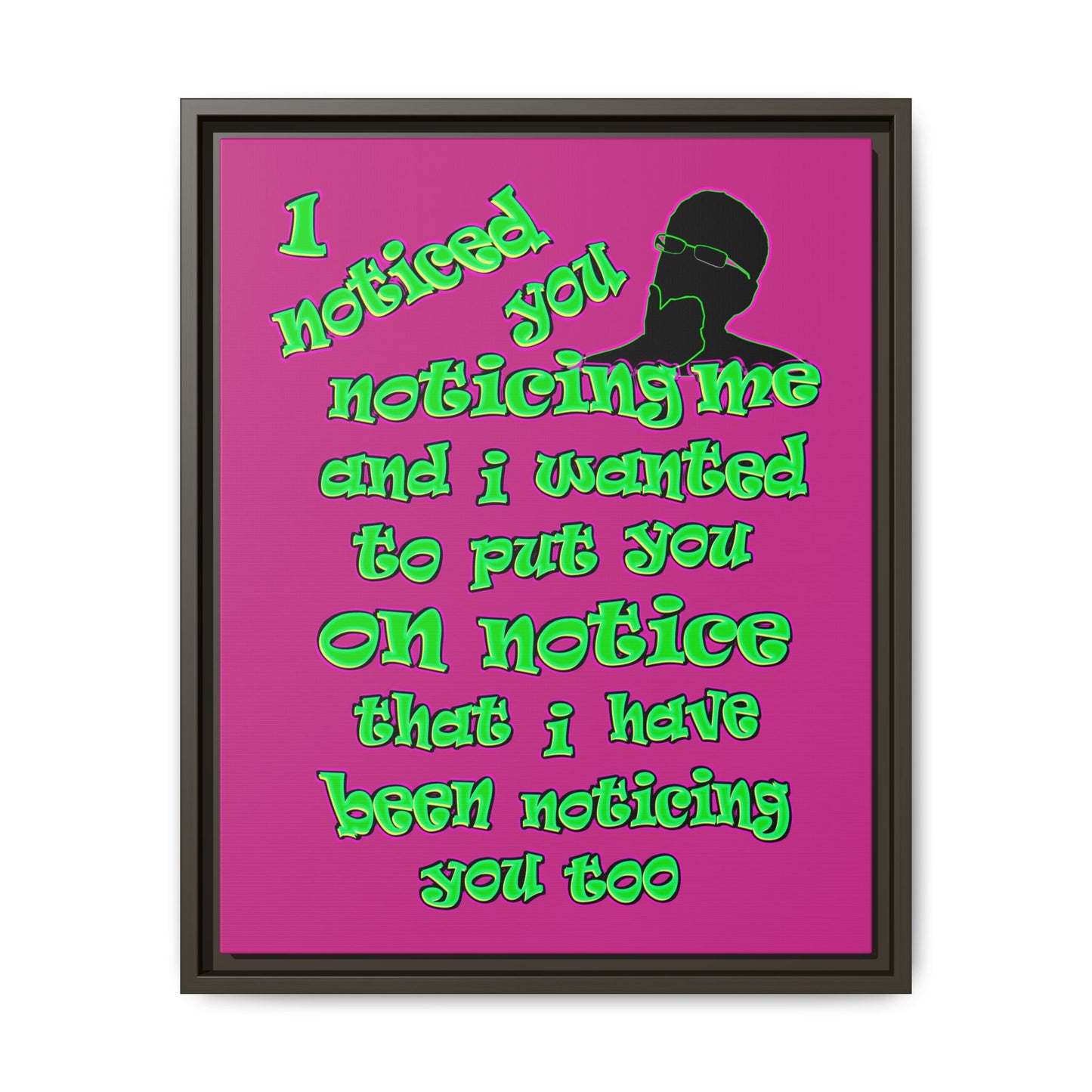 noticed you noticing - framed canvas art (pink)