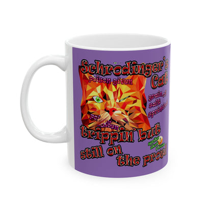 schrodinger's cat - White Mug (light purple)