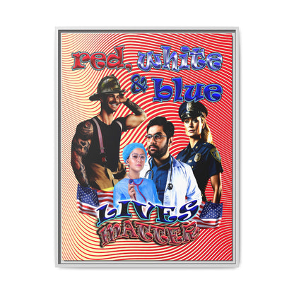 rw&b lives matter - framed canvas art (yellow-orange wave)
