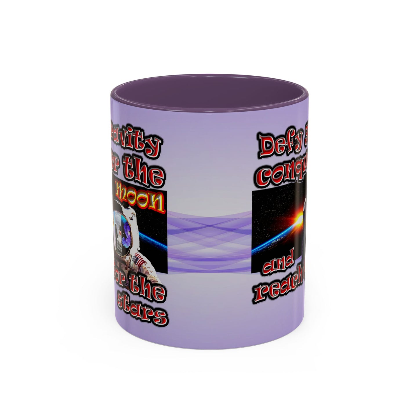 defy conquer reach - Accent Mug (light blue-pink wave)