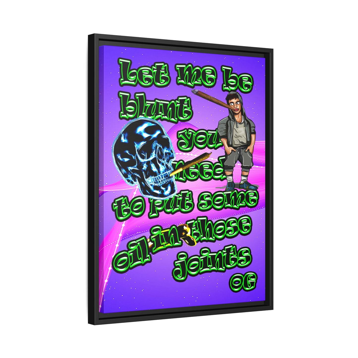 og - framed canvas art (purple-pink wave)