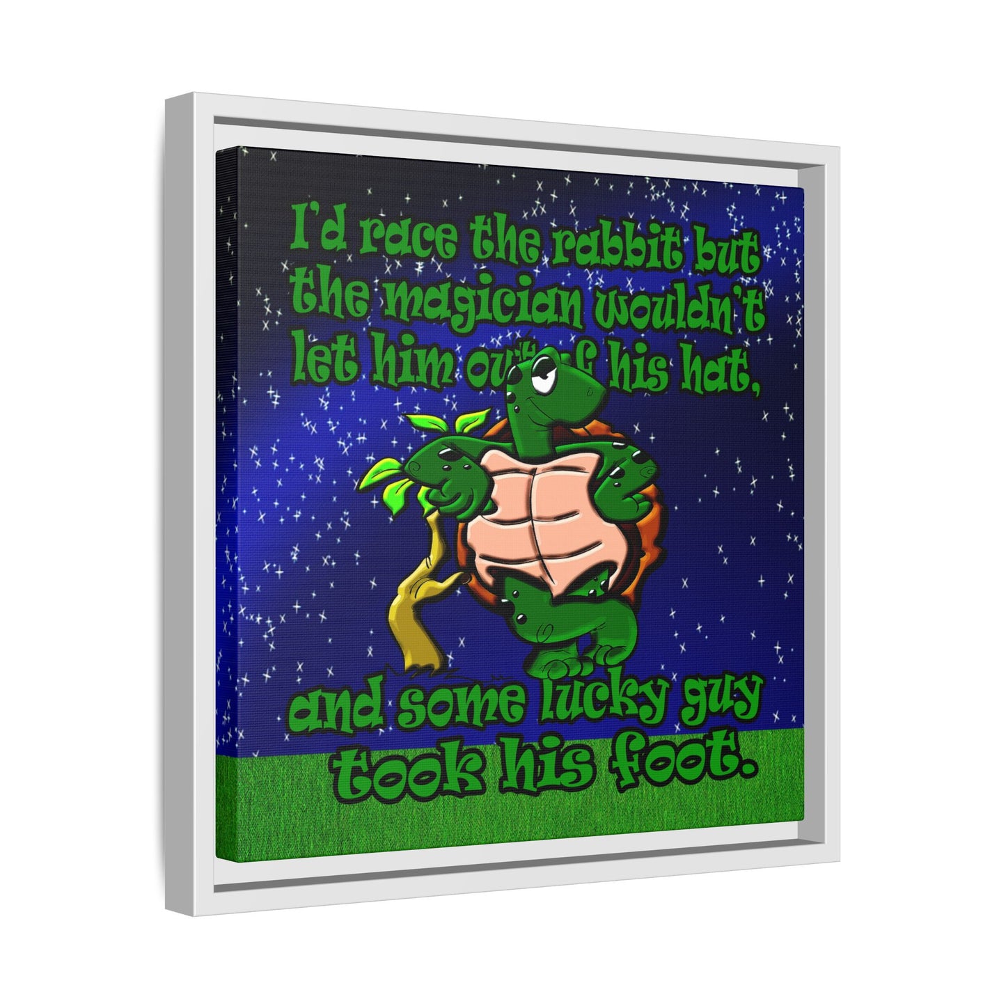 turtle race - framed canvas art ('snoops' background)