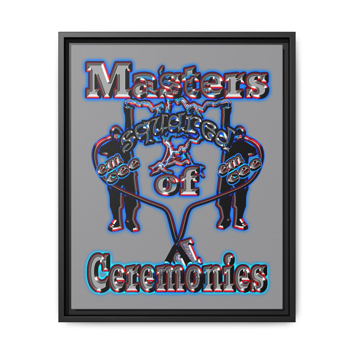 em cee squared - framed canvas art (grey)