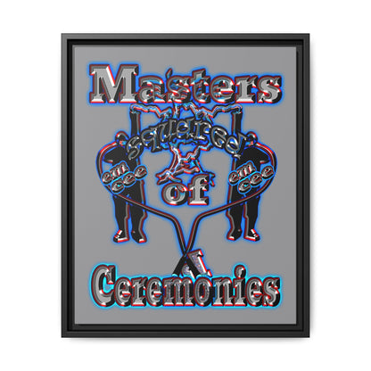 em cee squared - framed canvas art (grey)