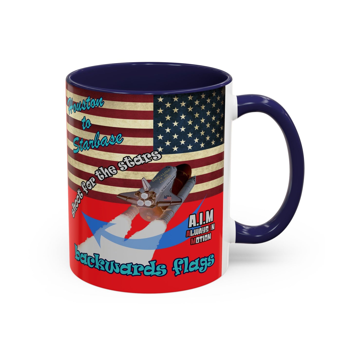 shoot for the stars - Accent Mug (red)