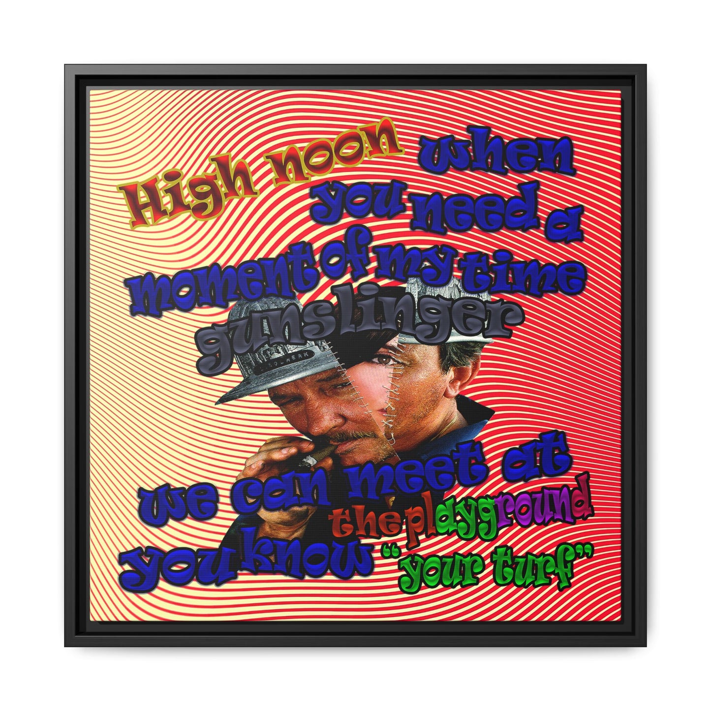 high noon - framed canvas art (yellow-orange wave)