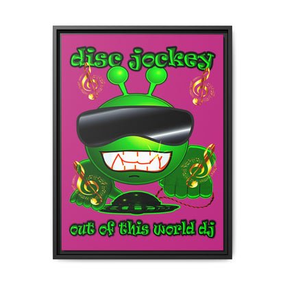 disc jockey - framed canvas art (pink)