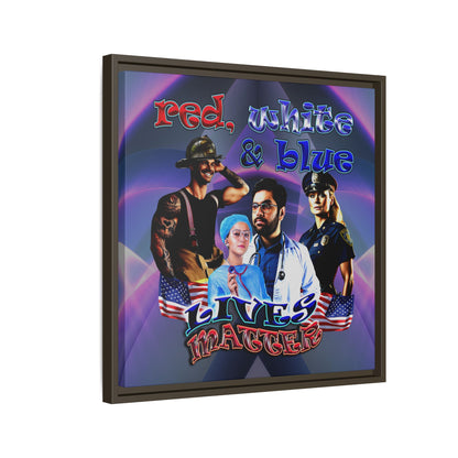 rw&b lives matter - framed canvas art (grey-pink wave)