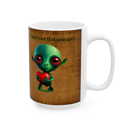 I don't care that your grey - White Mug (brown papyrus)
