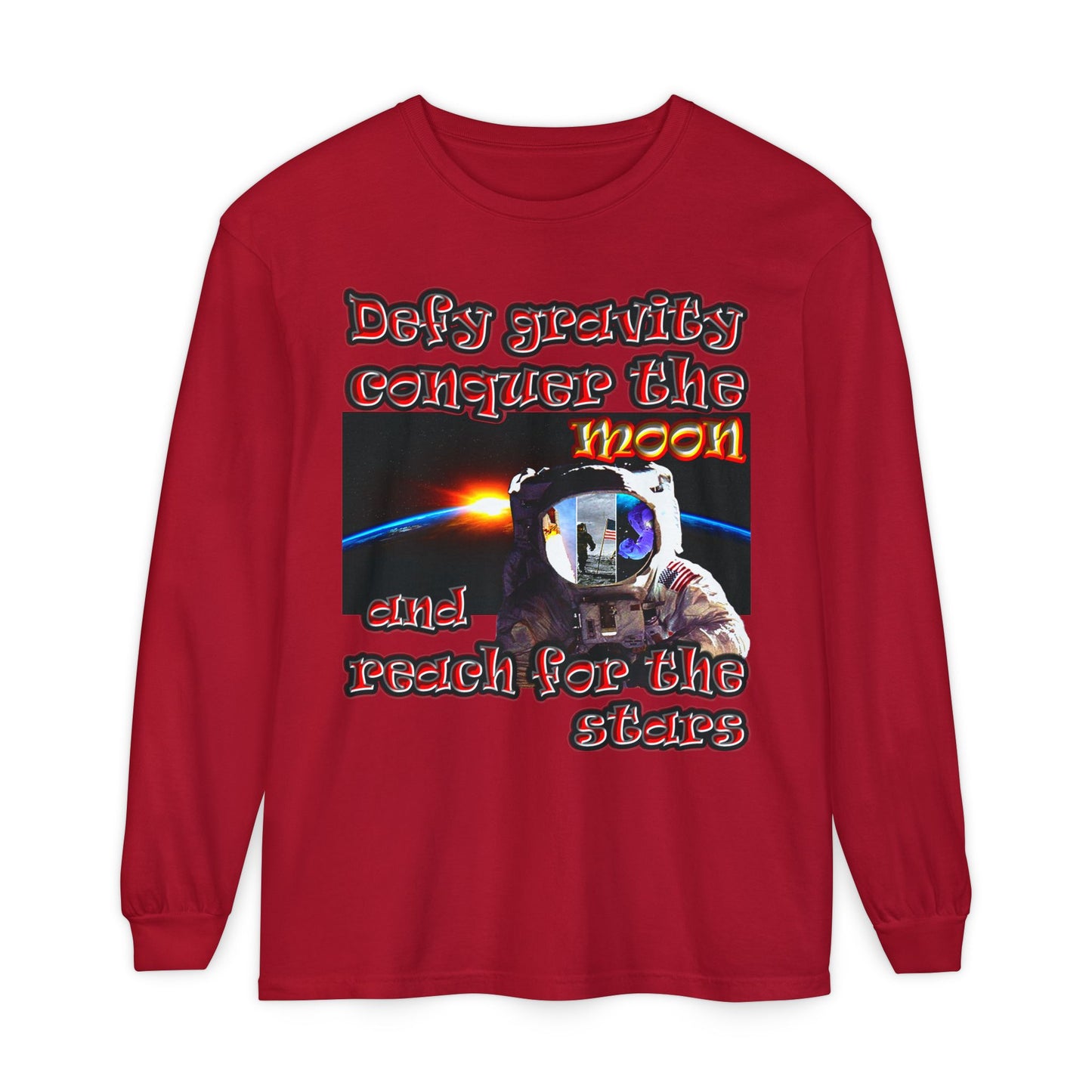 defy conquer reach - Unisex Garment-dyed Long Sleeve T-Shirt