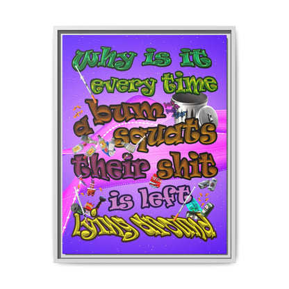 the bum's shit - framed canvas art (purple-pink wave)