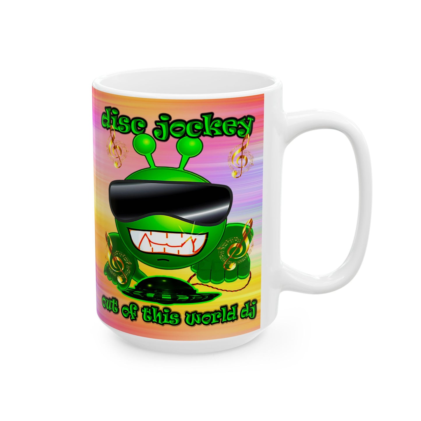 disc jockey - White Mug (color blur)