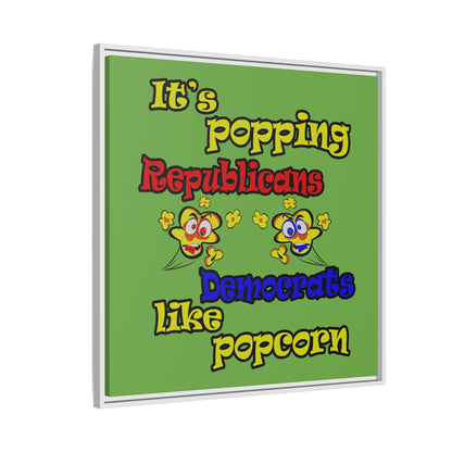 popping like popcorn - framed canvas art (green)