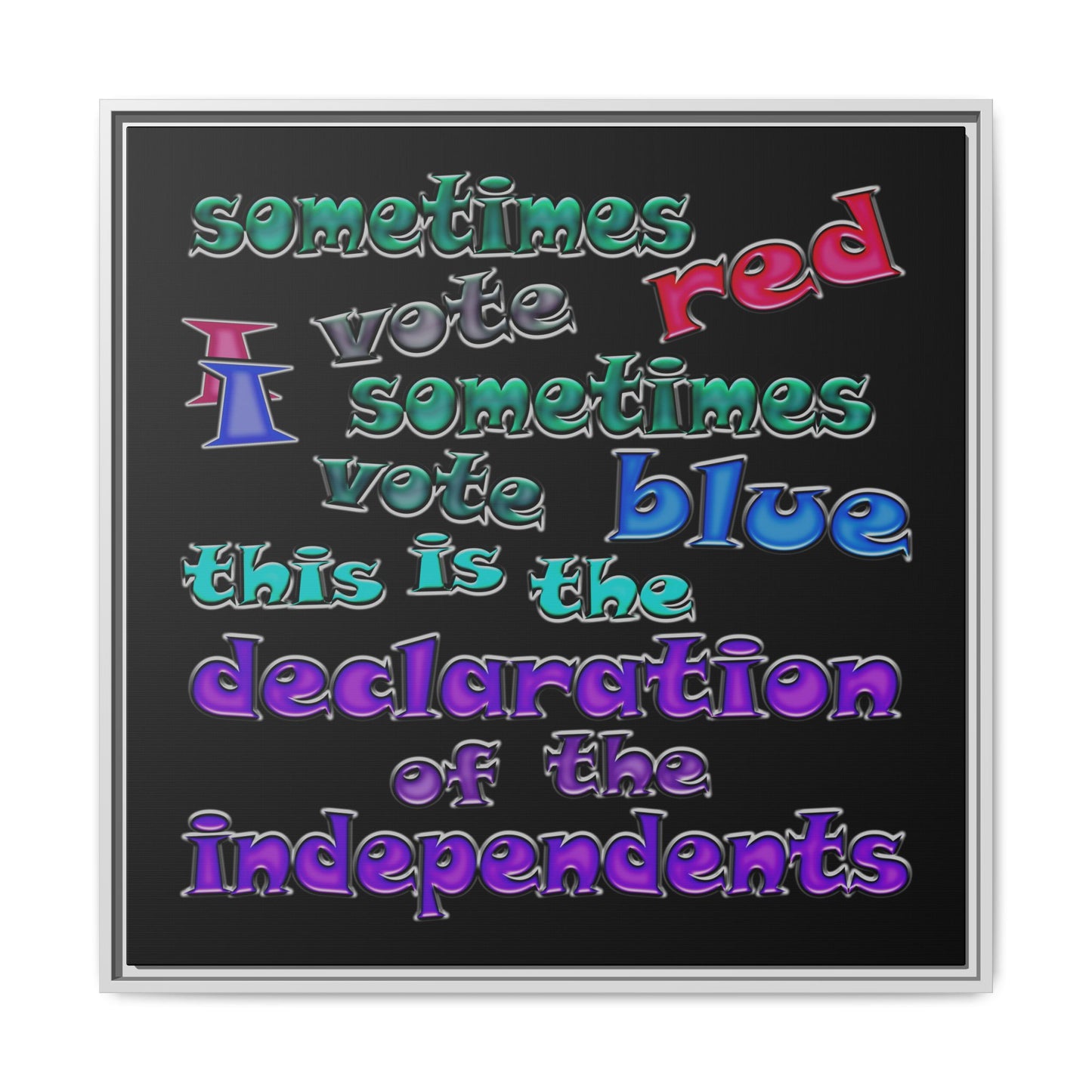 declaration of the independents - framed canvas art (black)