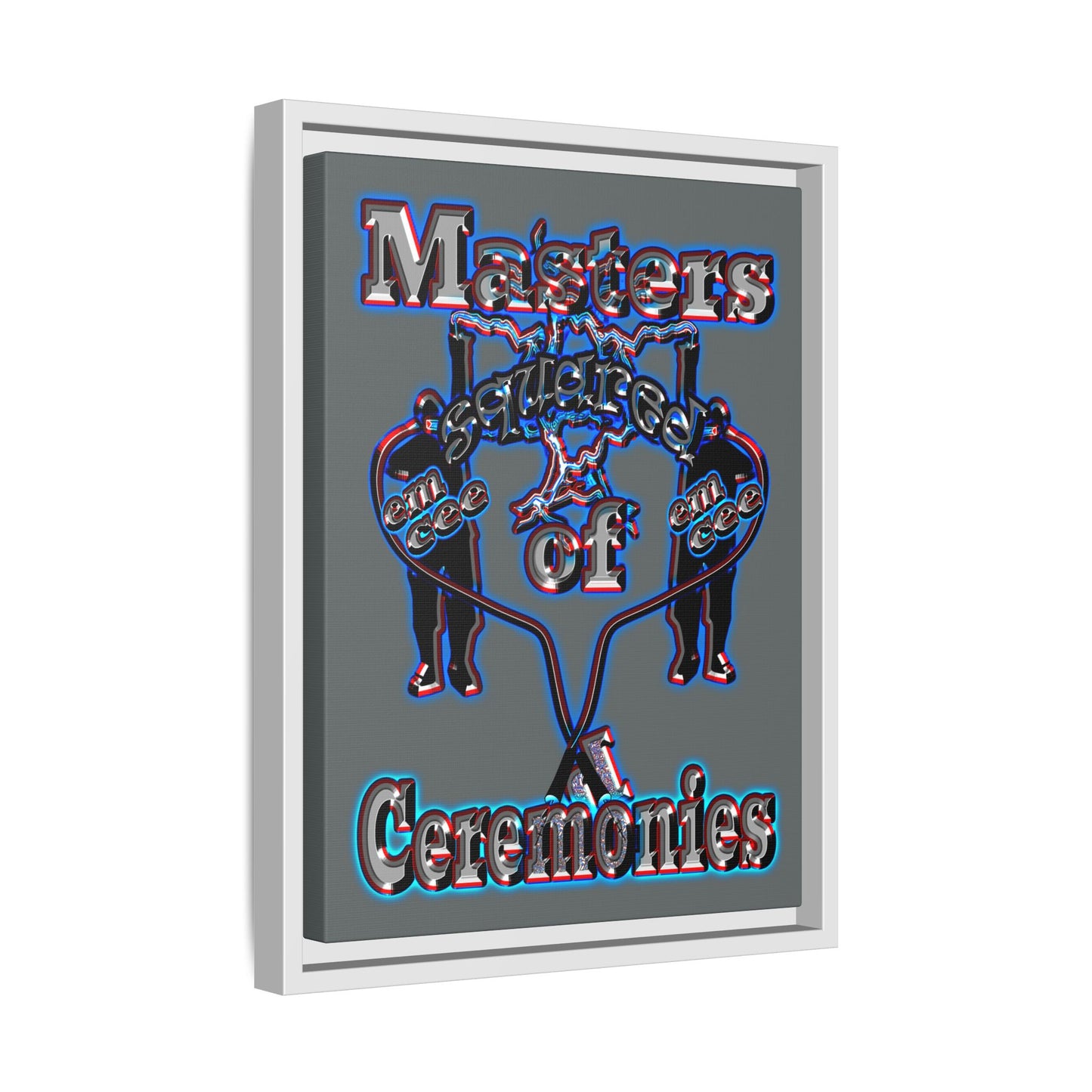 em cee squared - framed canvas art (dark grey)