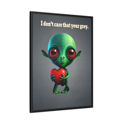 I don't care that your grey - framed canvas art (grey-light grey)