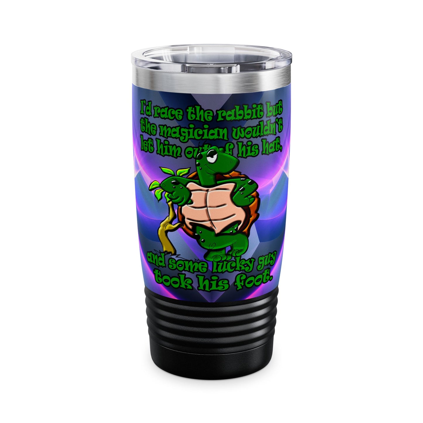 turtle race - Ringneck Tumbler, 20oz (grey-pink wave)