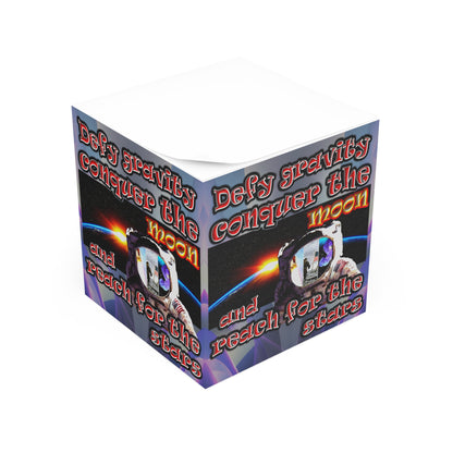 defy conquer reach - note cube (grey-pink wave)