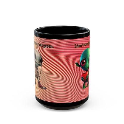I don't care that your grey - Black Mug (yellow-orange wave)
