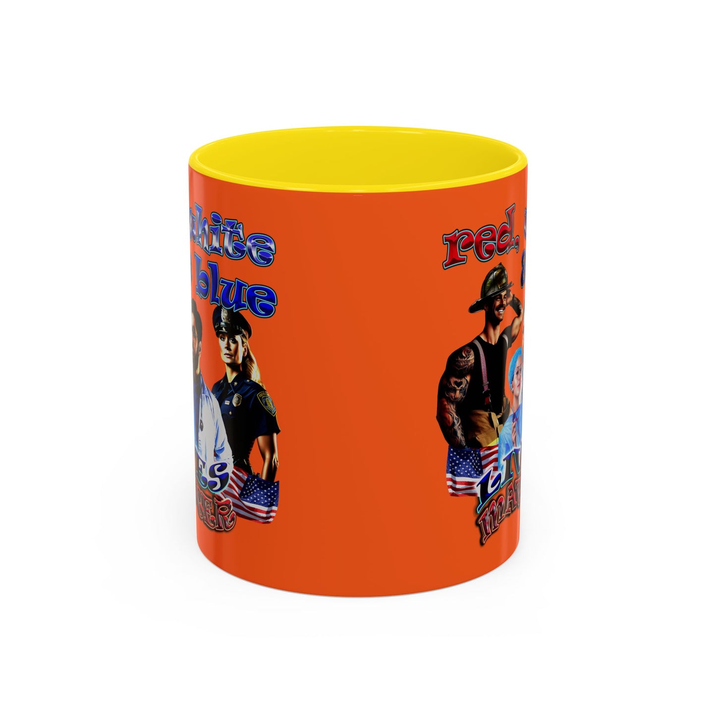 rw&b lives matter - Accent Mug (orange)