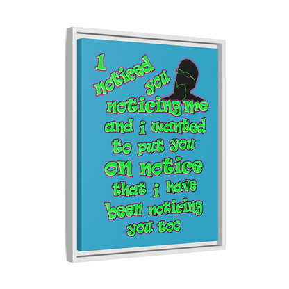 noticed you noticing - framed canvas art (turquoise)