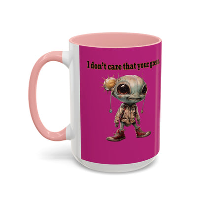 I don't care that your grey - Accent Mug (pink)