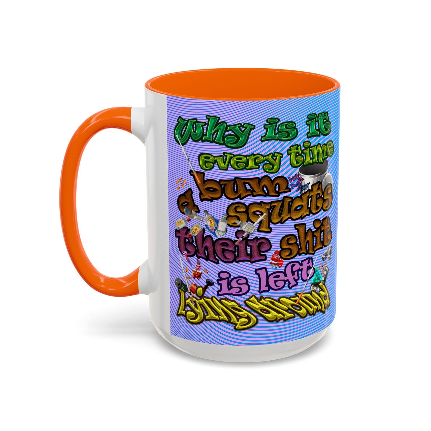the bum's shit - Accent Mug (light blue-purple wave)