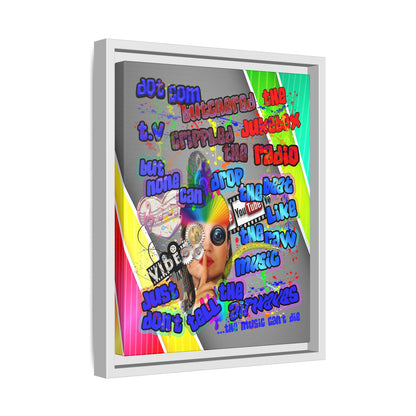 drop the beat - framed canvas art (rainbow split)