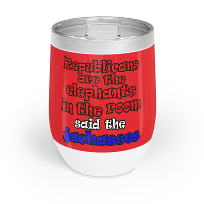 donkeys and elephants - Chill Wine Tumbler (red)