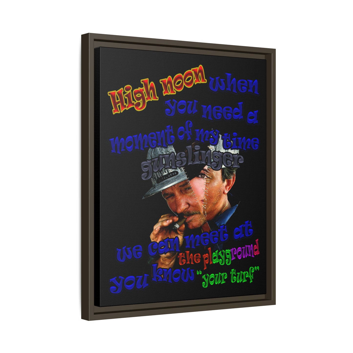 high noon - framed canvas art (black)