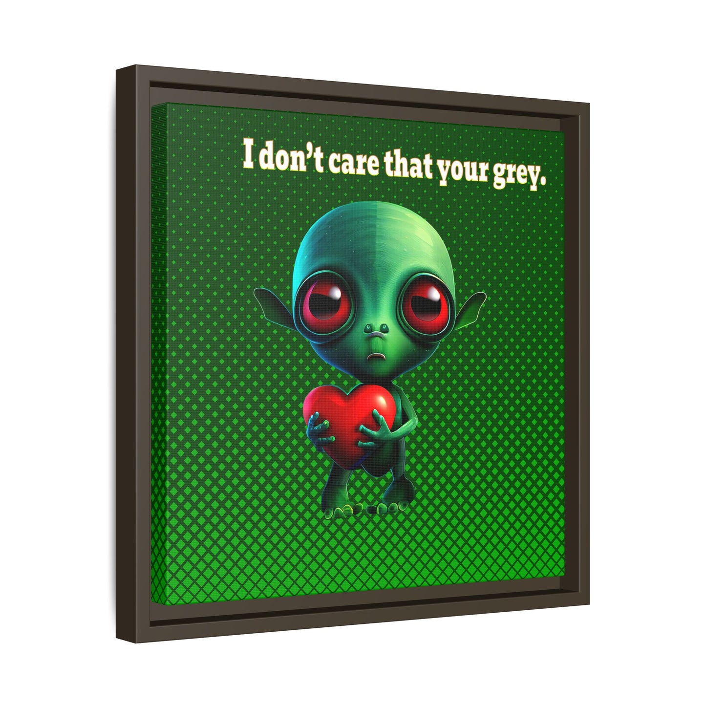 I don't care that your grey - framed canvas art (logo green)