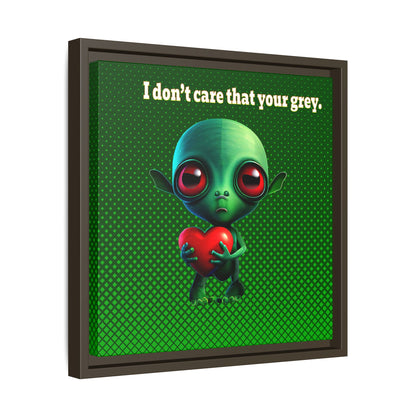 I don't care that your grey - framed canvas art (logo green)