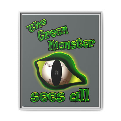 green monster - framed canvas art (dark grey)