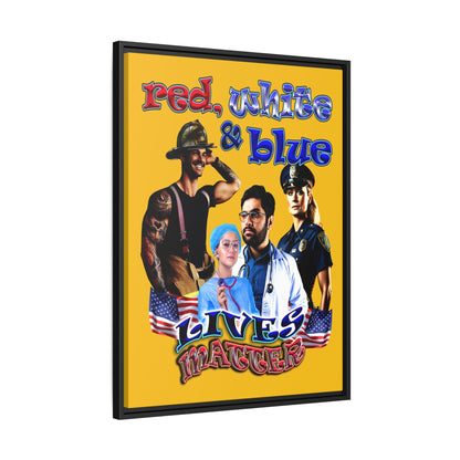 rw&b lives matter - framed canvas art (yellow)