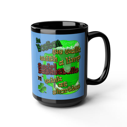 celtics logo - Black Mug (light blue)