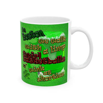 celtics logo - White Mug (green turf)