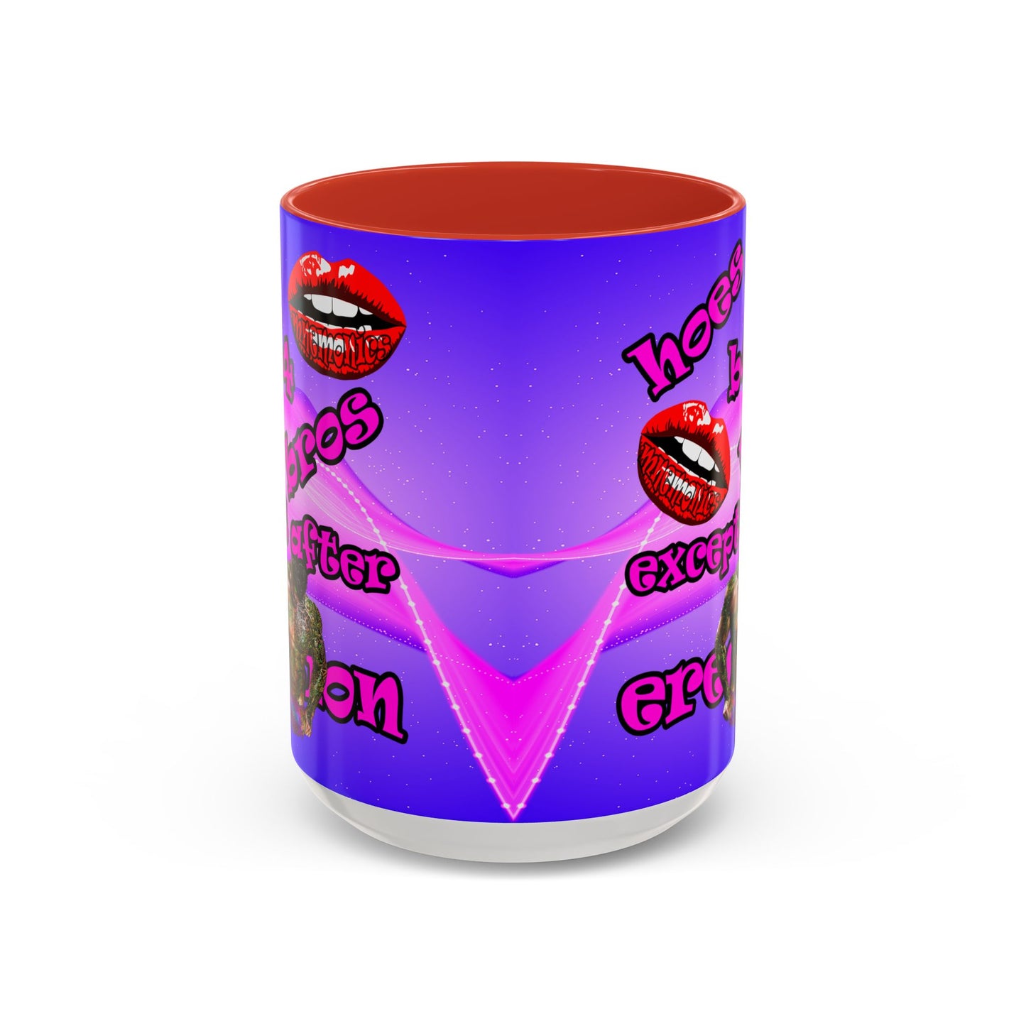 hoes b4 bros - Accent Mug (purple-pink wave)