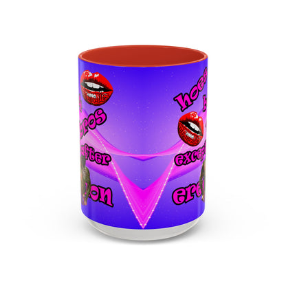 hoes b4 bros - Accent Mug (purple-pink wave)
