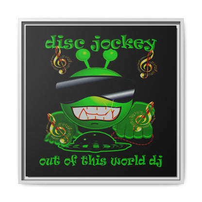 disc jockey - framed canvas art (black)