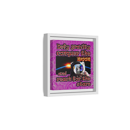 defy conquer reach - framed canvas art (pink swirl)