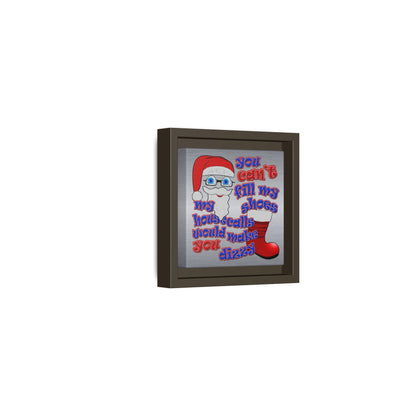 santa's shoes - framed canvas art (brushed nickel)