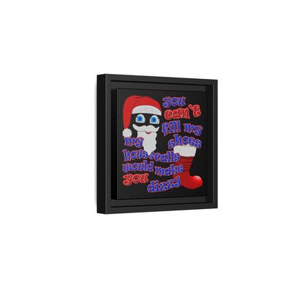 santa's shoes - framed canvas art (black)