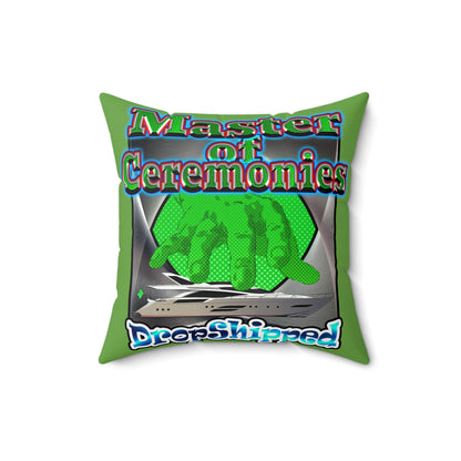 logo - Faux Suede Square Pillow - (green)