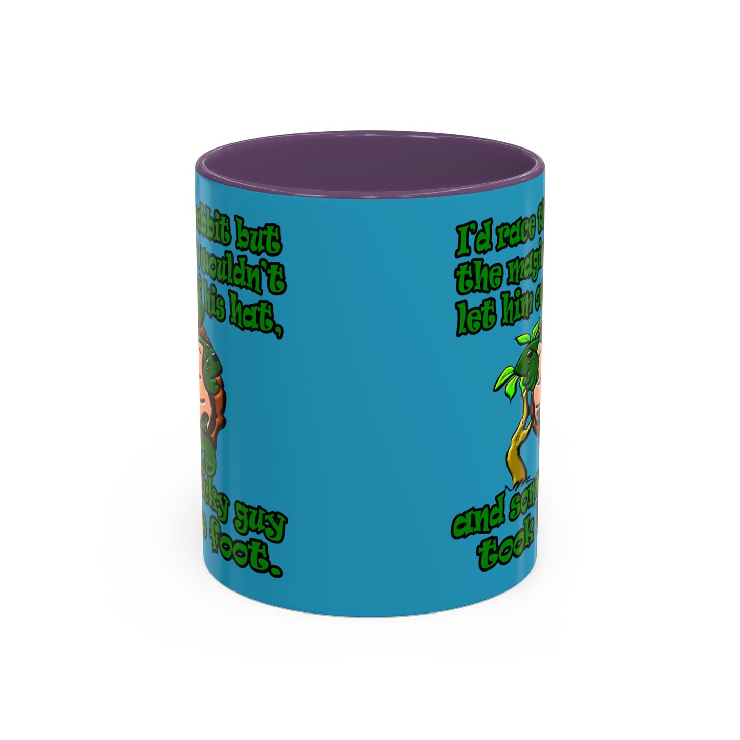 turtle race - Accent Mug (turquoise)