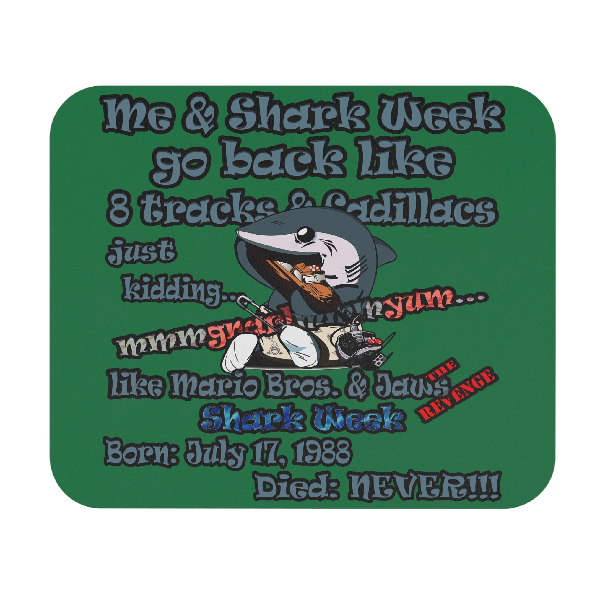 shark week - Mouse Pad (Rectangle) - (dark green)